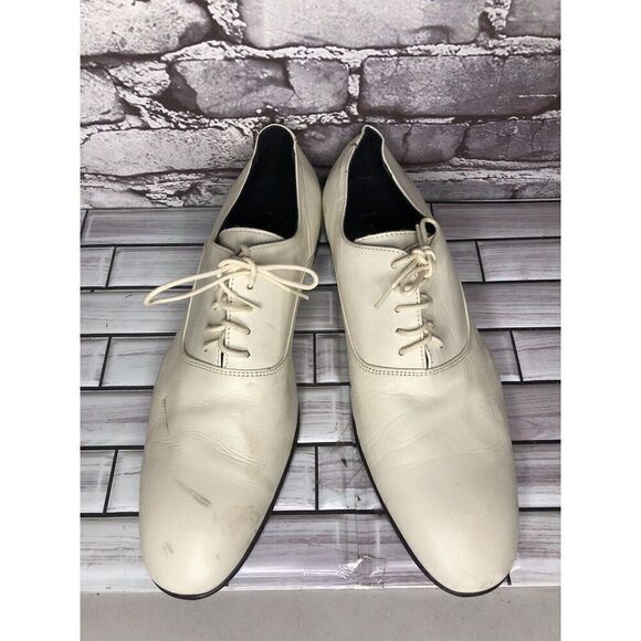 J. LINDEBERG Ivory Leather Plain Toe Derby Oxford Dress Shoes Men Sz 10M US/43EU main image 4
